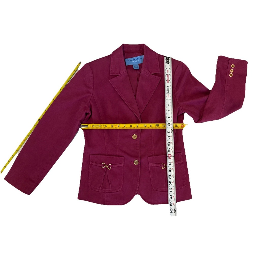 Women's Doncaster Sport Lined Equestrian Jacket Blazer Fuchsia Denim Size 6 - Picture 6 of 7